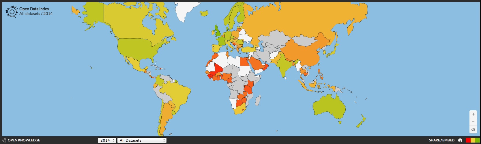 2014 Open Knowledge Index shows global growth of open data, but low ...