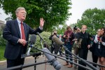 White House National Security Advisor Ambassador John Bolton talks to reporters Wednesday, May 1, 2019, outside the West Wing entrance of the White House. (Official White House Photo by Tia Dufour)