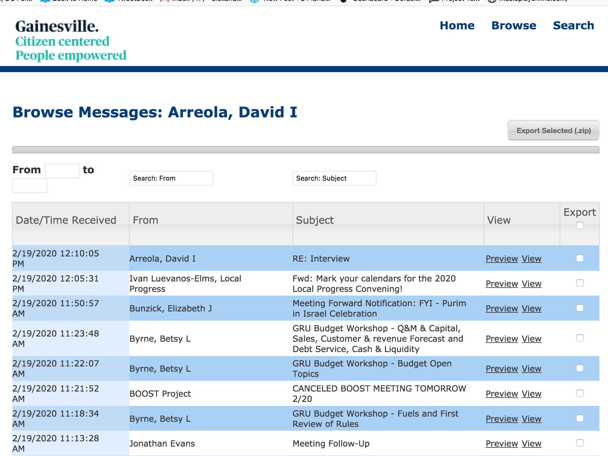 City_of_Gainesville_Commissioner_Mail_Archive_-_Message_Archive